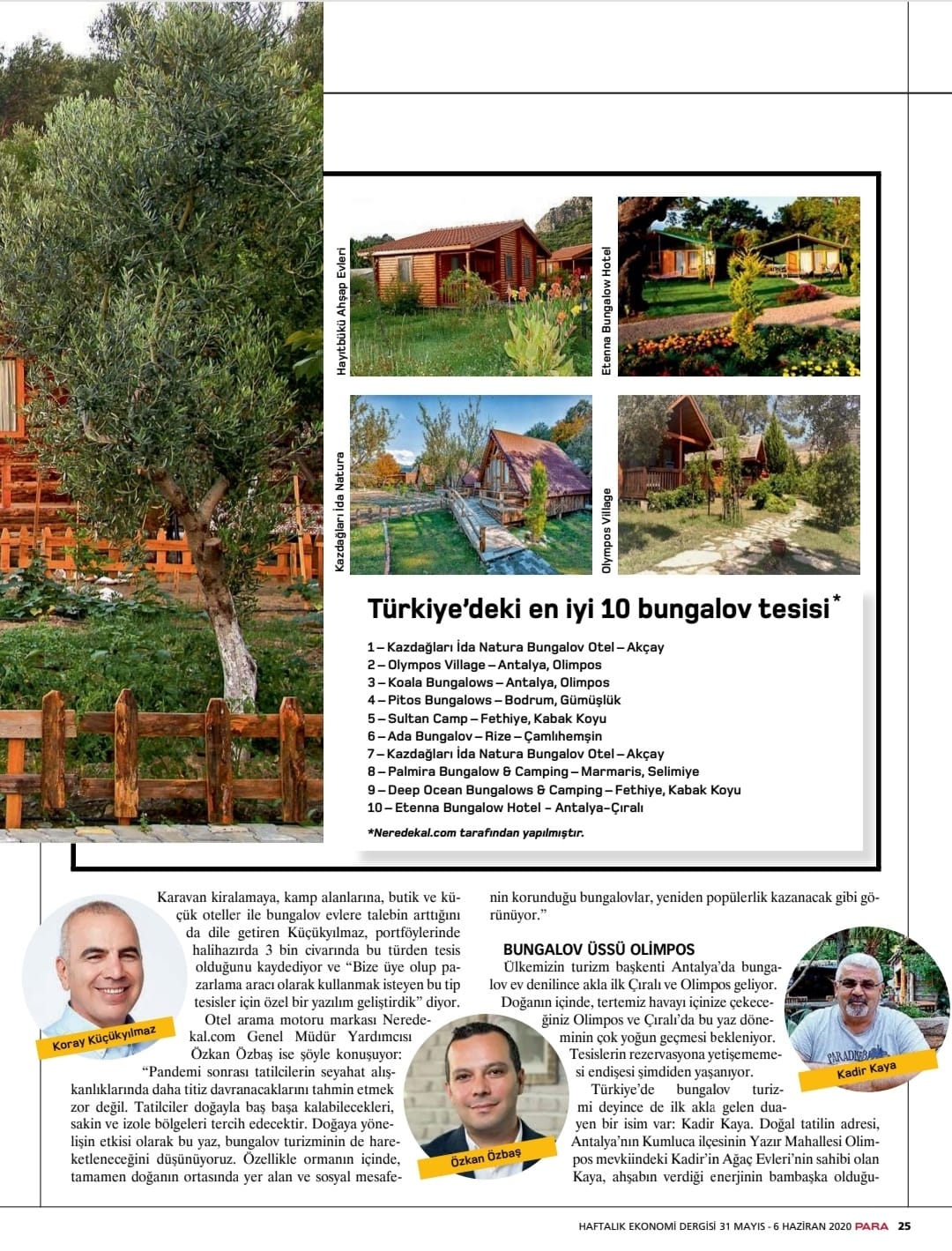 Türkiyedeki en iyi 10 Bungalov Tesis